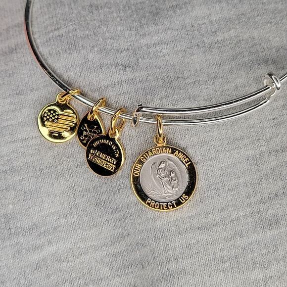 Alex and Ani women's bracelet Guardian Angel charm silver‎ tone protection help - Picture 2 of 5